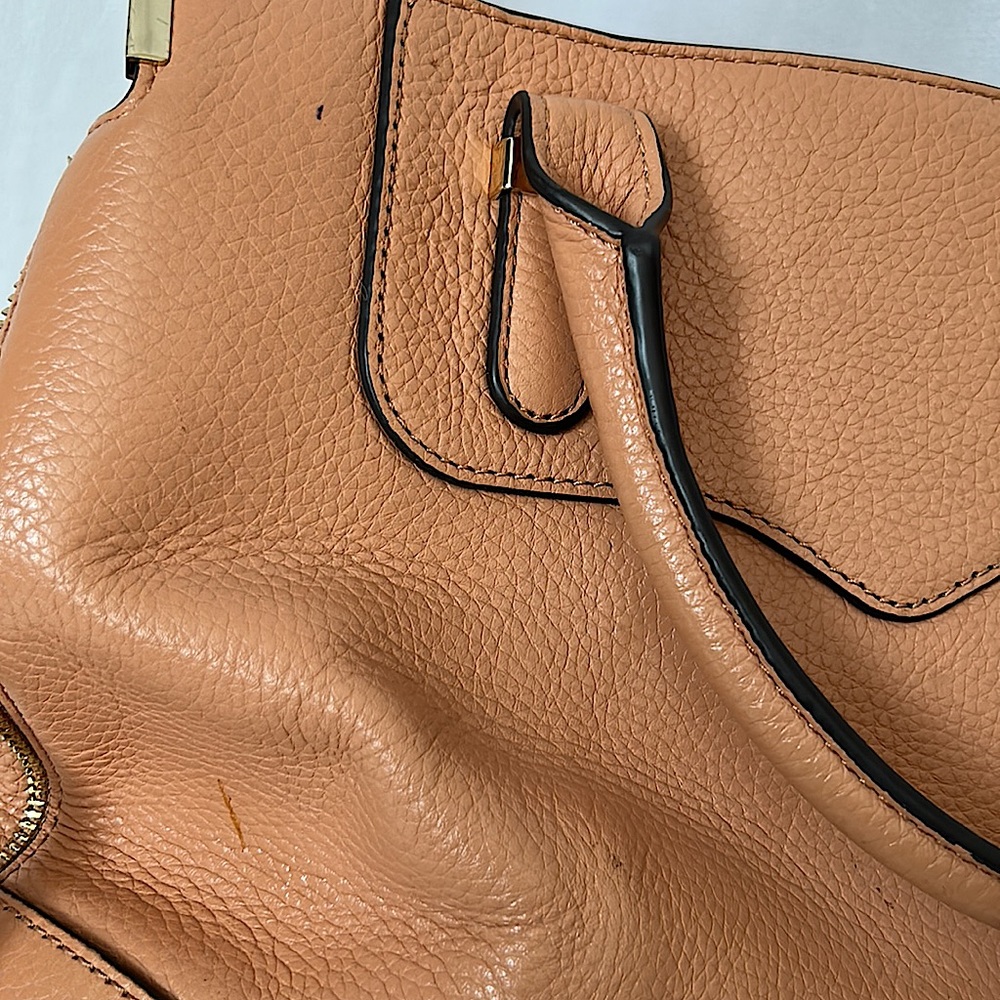 Rebecca Minkoff Peach Tan Pebbled Leather Satchel Bag Purse 🌺🌺 - Picture 14 of 15